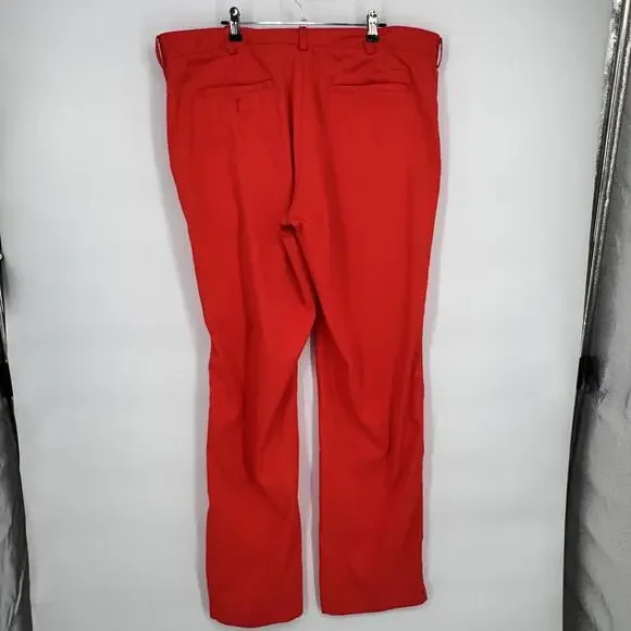 Nike Golf Pants Mens 38x33 Red/Orange Dri-FIT Stretch Flat Front Performance - Picture 2 of 16